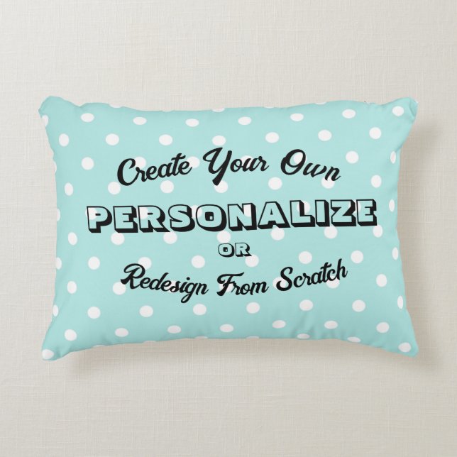 Pastel Polkadots Pattern - Blue Accent Pillow (Front)