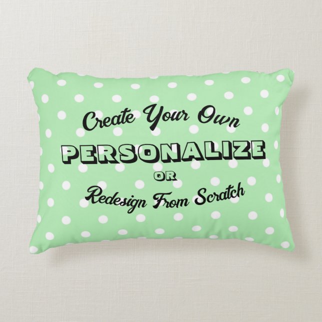 Pastel Polkadots Pattern - Green Accent Pillow (Front)