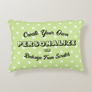 Pastel Polkadots Pattern - Lime Green Accent Pillow