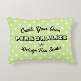 Pastel Polkadots Pattern - Lime Green Accent Pillow