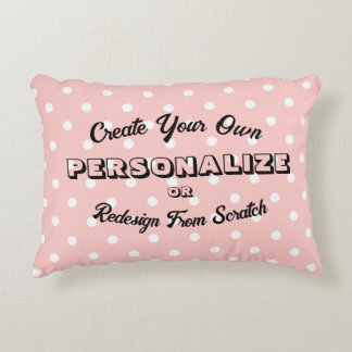Pastel Polkadots Pattern - Peach Accent Pillow