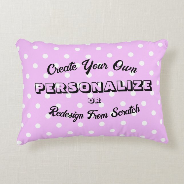 Pastel Polkadots Pattern - Pink Accent Pillow (Front)