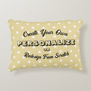 Pastel Polkadots Pattern - Yellow Accent Pillow