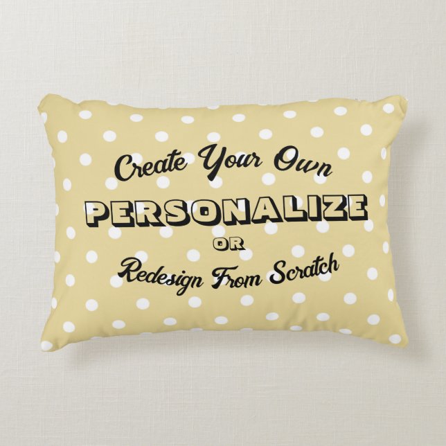 Pastel Polkadots Pattern - Yellow  Accent Pillow (Front)