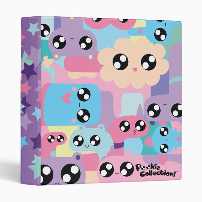 Pastel Pookie 3 Ringed Binder (Front/Spine)