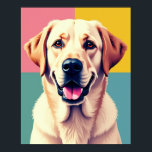 Pastel Pop Art Labrador Retriever Portrait Poster<br><div class="desc">This artwork, titled "Labrador Pop Art in Pastel, " is a celebration of joy and modern design. It transforms a familiar Labrador Retriever headshot into a bold, Warhol-inspired piece, using a four-quadrant grid and a soft pastel colour palette. The dog's happy, friendly expression cuts through the stylized geometric blocks and...</div>