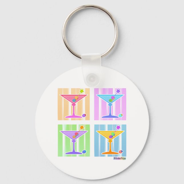 PASTEL POP ART MARTINIS KEYCHAIN (Front)