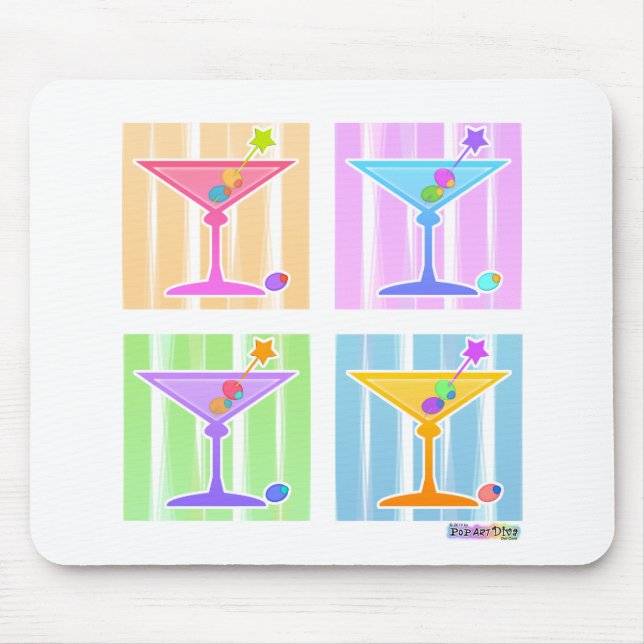 PASTEL POP ART MARTINIS MOUSE PAD (Front)