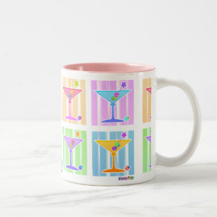 PASTEL POP ART MARTINIS Two-Tone COFFEE MUG