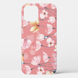 Pastel Poppies: Watercolor Floral Seamless. iPhone 12 Case