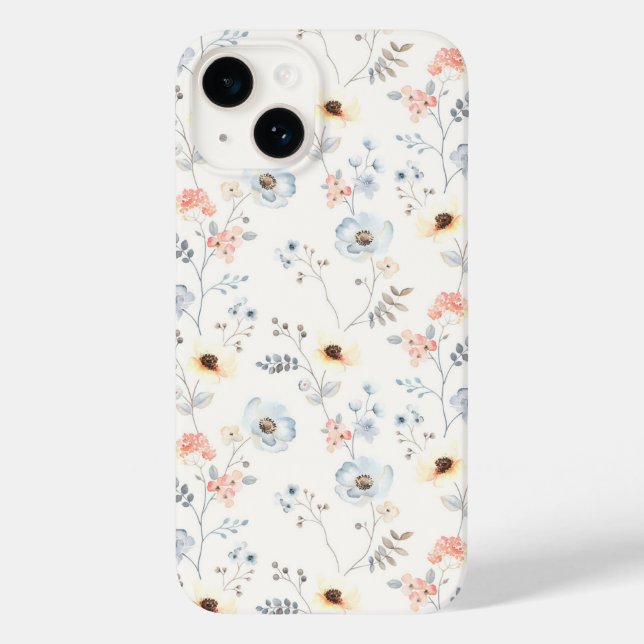 Pastel Poppy Floral Garden Pattern Case-Mate iPhone Case (Back)