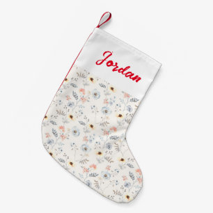 Pastel Poppy Floral Garden Pattern Small Christmas Stocking
