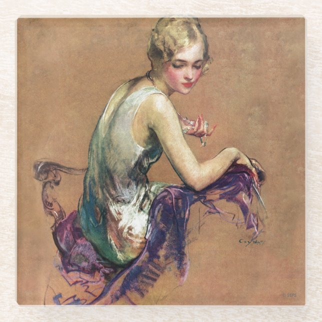 Pastel Portrait Glass Coaster (Front)