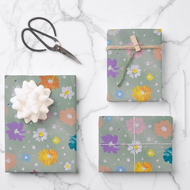 Pastel Posie Wrapping Paper (Front)