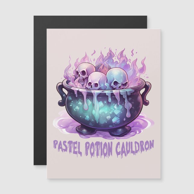 Pastel Potion Cauldron with Purple Skull (Front/Back)