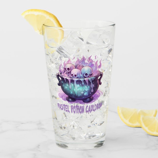 Pastel Potion Cauldron with Purple Skull Glass (Front Ice)