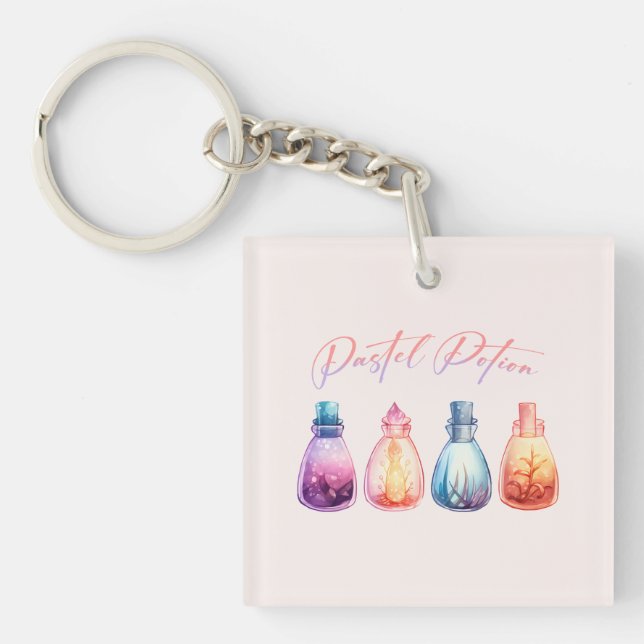 Pastel Potion – Cute and Elegant Witch Potion Keychain (Front)