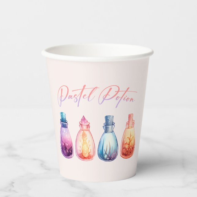 Pastel Potion – Cute and Elegant Witch Potion Paper Cups (Front)