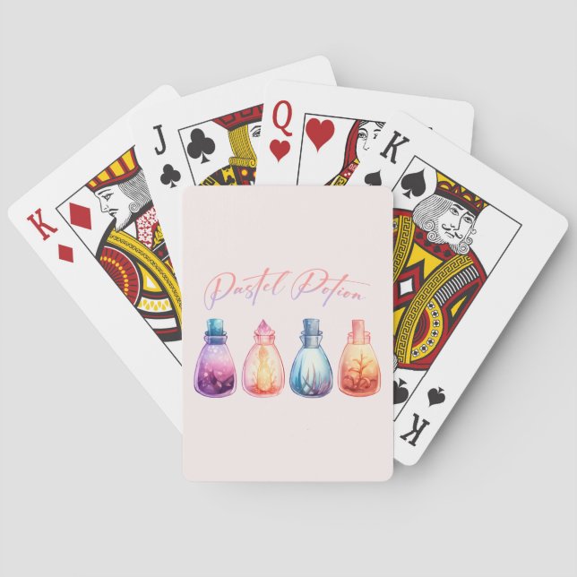 Pastel Potion – Cute and Elegant Witch Potion Playing Cards (Back)