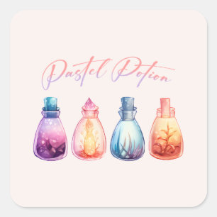 Pastel Potion – Cute and Elegant Witch Potion Square Sticker