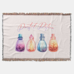 Pastel Potion – Cute and Elegant Witch Potion Throw Blanket