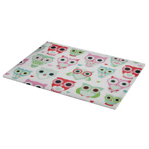 pastel powder colour owl background cutting board