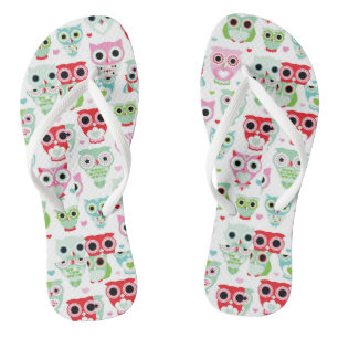 pastel powder colour owl background flip flops