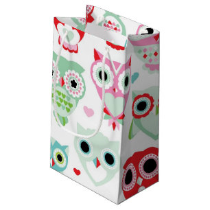 pastel powder colour owl background small gift bag