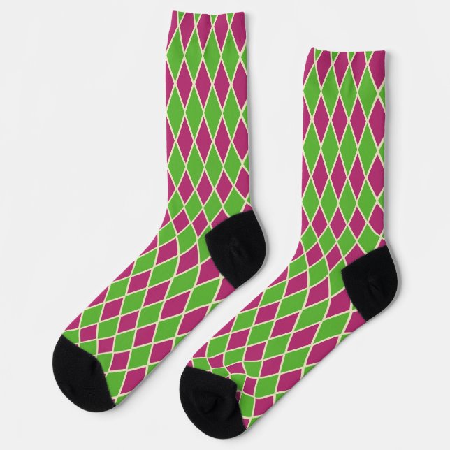 Pastel Preppy Golf Argyle Pattern Socks (Left)