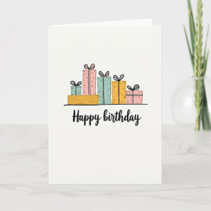 Pastel Presents Birthday Card