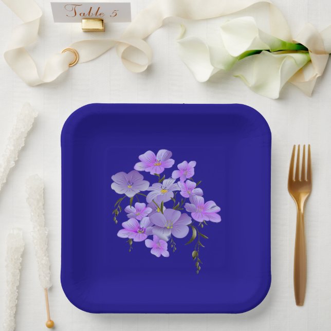 Pastel Pretty Lilac Bouquet Paper Plate (Wedding)