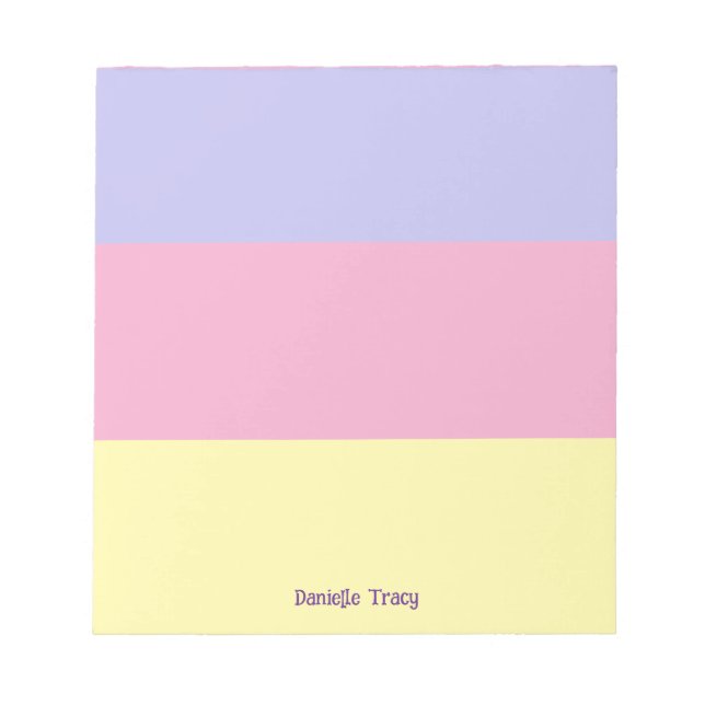 Pastel Pretty Spring Colours Custom  Notepad (Front)