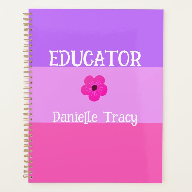 Pastel Pretty Spring Colours Teacher  Planner (Front)