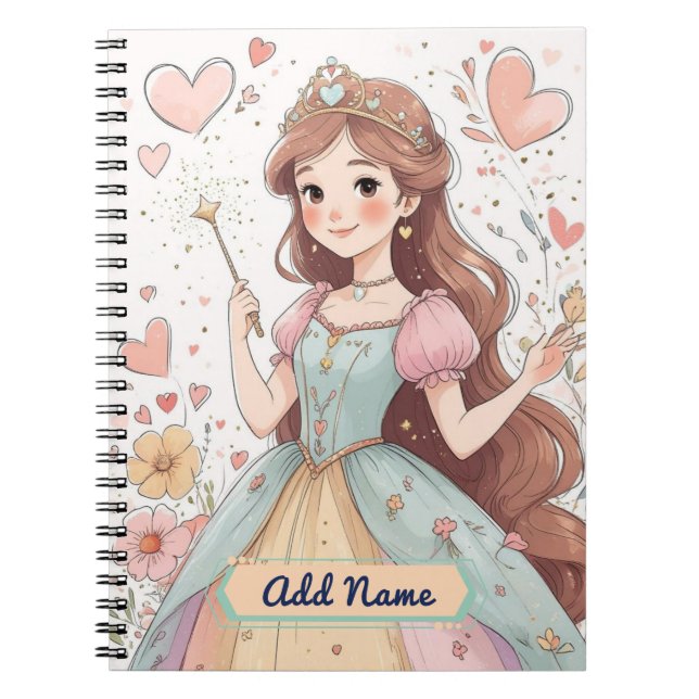 Pastel Princess Personalized Notebook (Front)