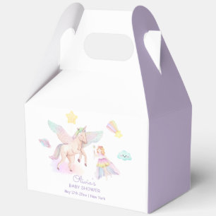 Pastel Princess Unicorn Baby Shower Favor Box