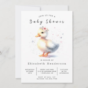 Pastel Printable Duck Baby Shower Invitation