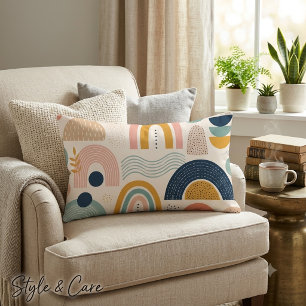 Pastel Prism Arc Abstract Surface Pattern Lumbar Pillow