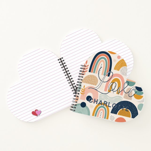 Pastel Prism Arc Abstract Surface Pattern Stylish Notebook (Inside)