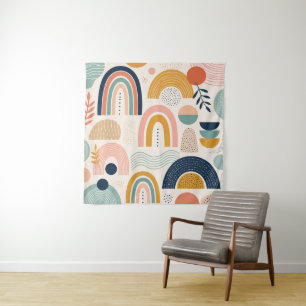 Pastel Prism Arc Abstract Surface Pattern Stylish Tapestry