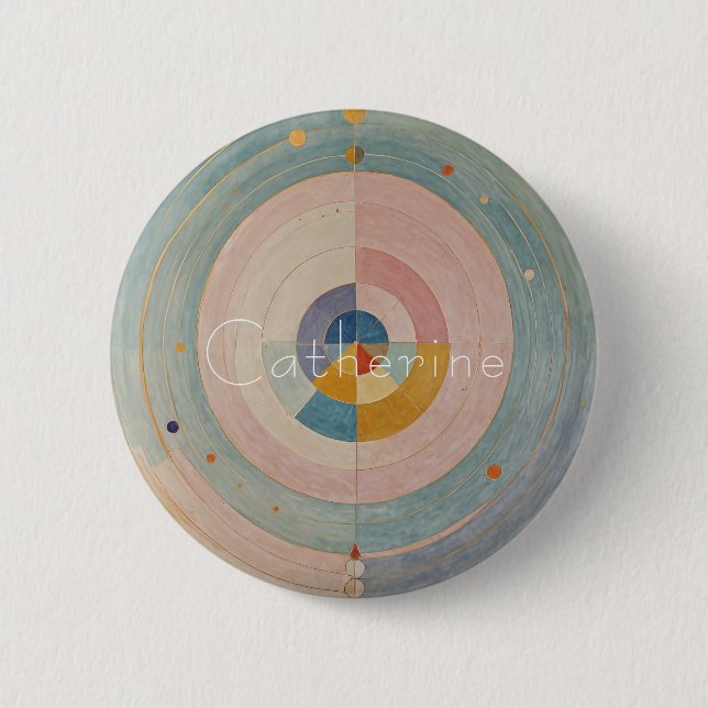Pastel Prism: Rainbow Color Wheels 2 Inch Round Button (Front)