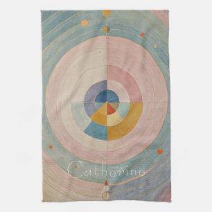 Pastel Prism: Rainbow Color Wheels Kitchen Towel