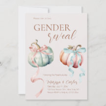 Pastel Pumpkin Gender Reveal Fall Invitation