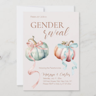 Pastel Pumpkin Gender Reveal Fall Invitation