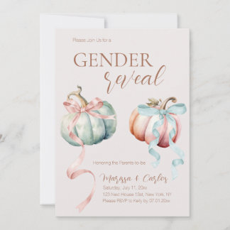 Pastel Pumpkin Gender Reveal Fall Invitation