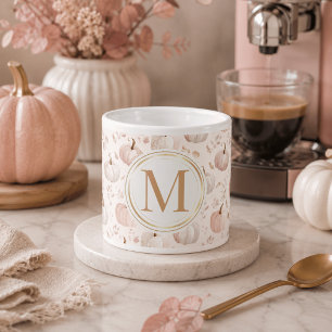 Pastel Pumpkin Monogram – Personalized Initial Espresso Cup