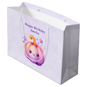 Pastel Pumpkin with Stars Cute Dreamy Birthday Large Gift Bag