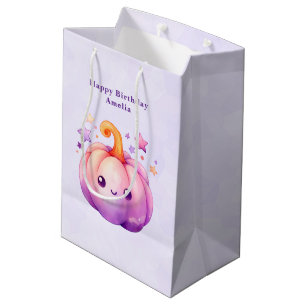 Pastel Pumpkin with Stars Cute Dreamy Birthday Medium Gift Bag