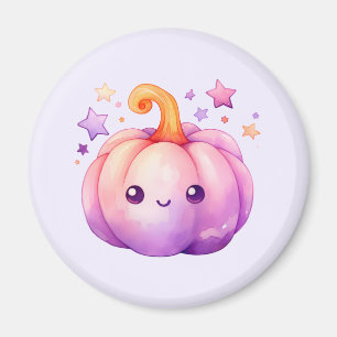 Pastel Pumpkin with Stars Cute Dreamy Vibe Magnet