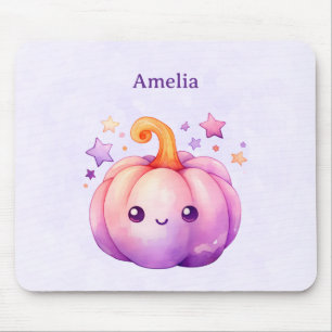 Pastel Pumpkin with Stars Cute Dreamy Vibe Mouse Pad