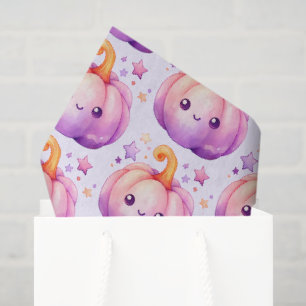 Pastel Pumpkin with Stars Cute Dreamy Vibe Pattern Tissue Paper